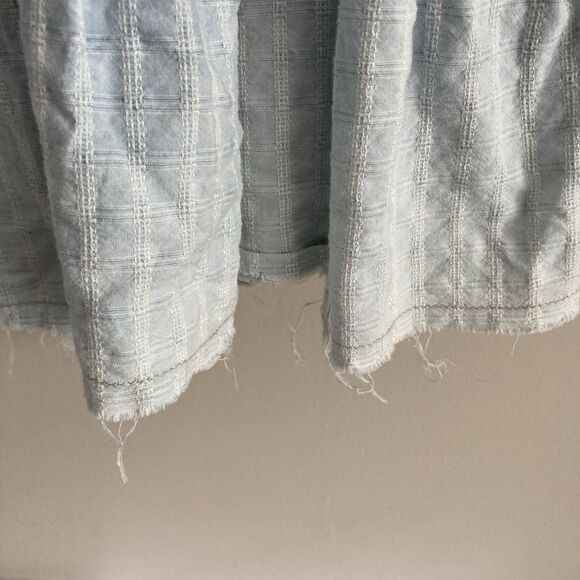 Free People Undone Mini Flutter Sleeve Dress Blue Small Raw Hemline Festival - Picture 7 of 11